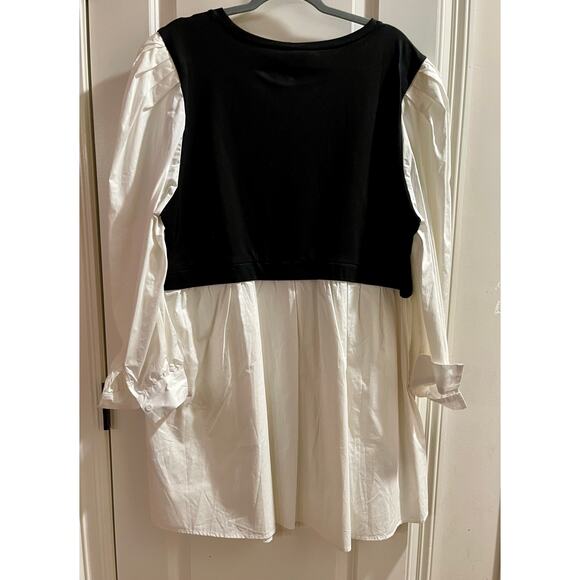 Black and White Twofer Sweater Mini Dress - NWT - 20W - Picture 5 of 8